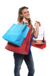 smiling, shopping girl