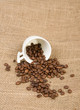 Photo: Coffee beans and cup Coffee beans and cup