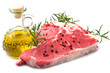 raw T-bone with rosemary