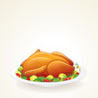 Festive Thanksgiving, Christmas Turkey. Vector Illustration