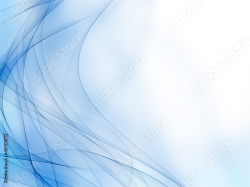 Illustration: Smooth waves from tones of blue on a white background Smooth waves from tones of blue on a white background