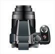 Layered vector illustration of camera.