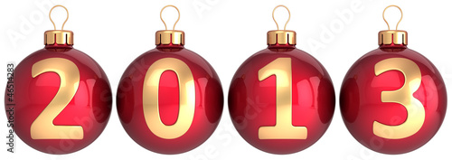 Illustration: New 2013 Year baubles Christmas balls decoration New 2013 Year baubles Christmas balls decoration