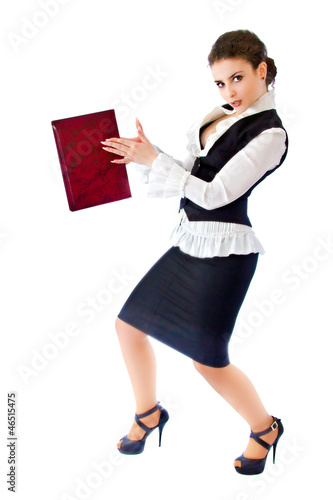 Photo: Girl in a business suit with a folder Girl in a business suit with a folder