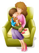 Vector: mom and kid mom and kid