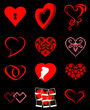 Vector: Hearts set Hearts set