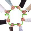 Photo: Hands holding rope forming house Hands holding rope forming house