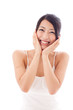 beauty image of attractive asian woman on white background