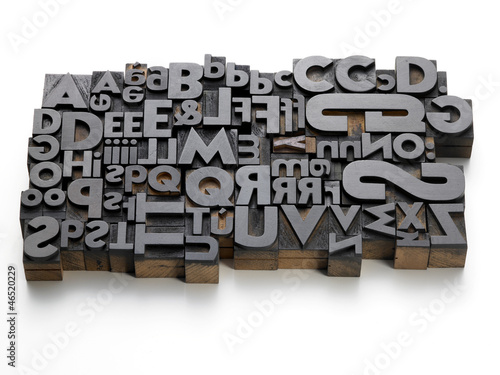 Photo: movable fonts on the white background movable fonts on the white background