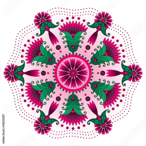 Vector: Floral vintage round frame Floral vintage round frame