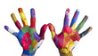 Mani colorate aperte