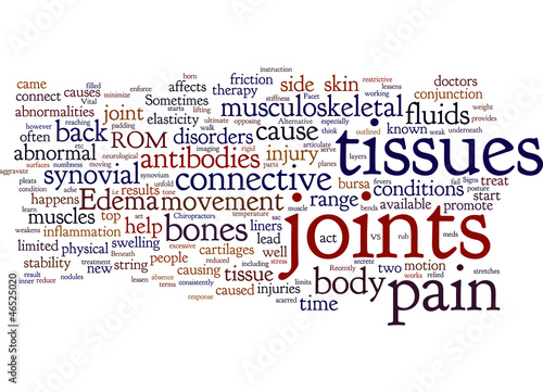 Vector: joints and connective tissues and back pain joints and connective tissues and back pain