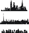 Set of vector cities silhouette