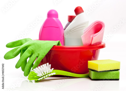 Photo: box of cleaning supplies box of cleaning supplies
