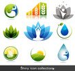 Beautiful nature and health icon collection