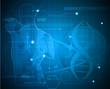 Abstract medicine background. Human back, spine and gene chain