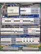 electrical panel with fuses closeup