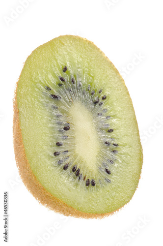 Photo: Kiwi Cut in Half Isolated on White Background Kiwi Cut in Half Isolated on White Background