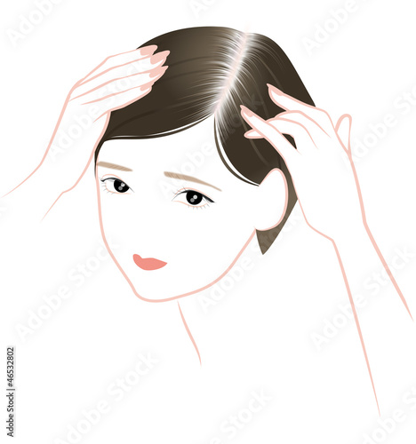 Illustration: 薄げに悩む女性 薄げに悩む女性