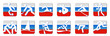 Sports icons white on flag