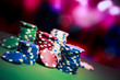 Casino chips on gaming table