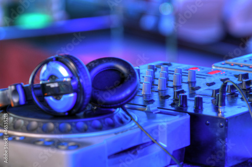 Photo: dj mixer with headphones dj mixer with headphones