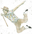 jumping and happy (- full sized hand drawing)
