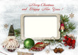 Christmas greeting card with frames for a family