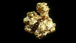 the Golden nugget, seamless loop 3d animation with alpha matte