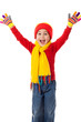 Funny girl in winter clothes