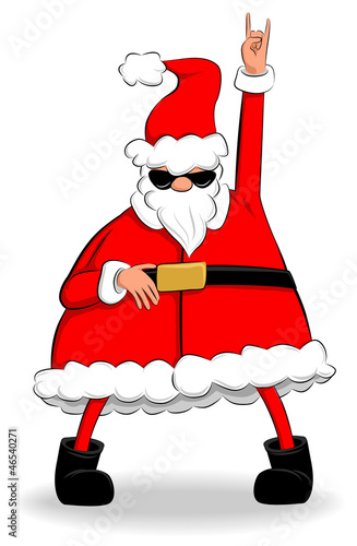 Vector: Funny fat Santa Claus dancing and partying Funny fat Santa Claus dancing and partying