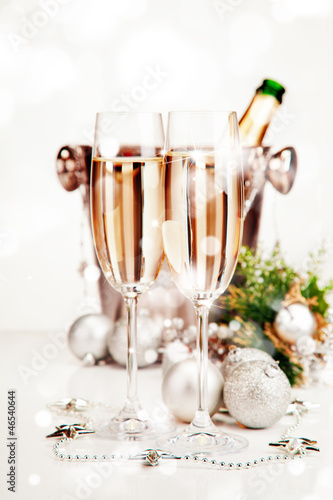 Photo: Celebration theme with champagne wine Celebration theme with champagne wine
