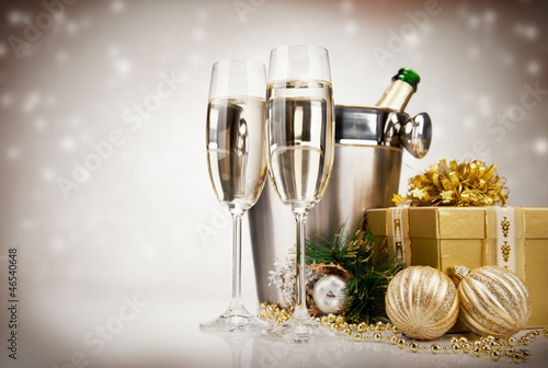 Photo: Celebration theme with champagne wine Celebration theme with champagne wine