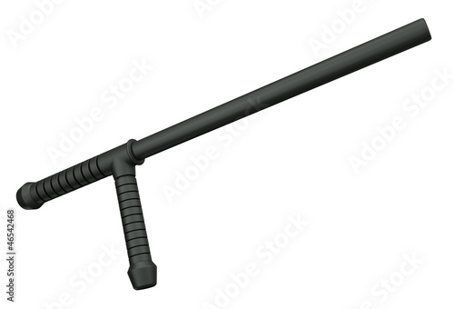 Illustration: Hand weapon tonfa isolated on white background Hand weapon tonfa isolated on white background