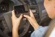 Mixed Race Woman Texting and Driving