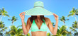 Beautiful woman in bikini and a hat.