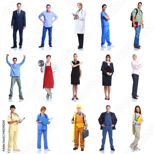 Photo: Group of workers people set. Group of workers people set.