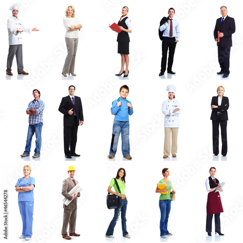 Photo: Group of workers people set. Group of workers people set.