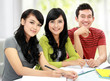 Group of students studying together