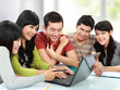 Photo: Group of young student with laptop Group of young student with laptop