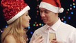 Video: Happy attractive couple have conversation at new year party Happy attractive couple have conversation at new year party
