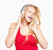 young girl listening to music