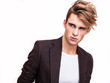 Elegant young handsome man. Studio fashion portrait.