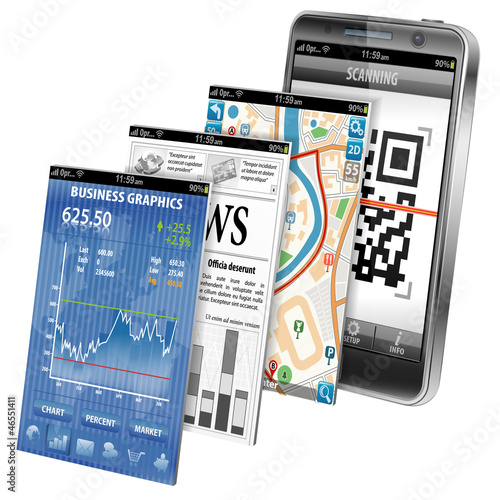 Vector: Concept - Smartphone Applications Concept - Smartphone Applications