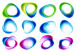 Collection of abstract flowing banners