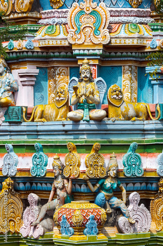 Photo: Sculptures on Hindu temple gopura (tower) Sculptures on Hindu temple gopura (tower)