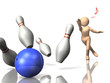 I am glad to make a strike in bowling.