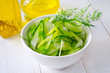 Fresh salad with cucumber and greens
