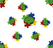 background with puzzle and brain parts