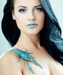 Woman with decoration of cancer